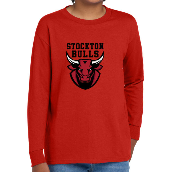 Stockton Bulls Basketball Youth Heavy Cotton 100% Cotton Long Sleeve T Shirt Thumbnail