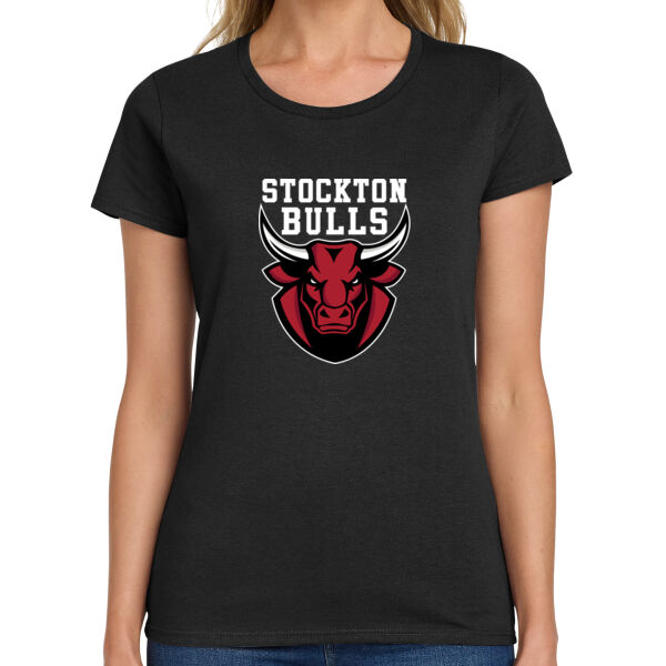 Stockton Bulls Basketball Ladies Heavy Cotton 100% Cotton T Shirt Thumbnail